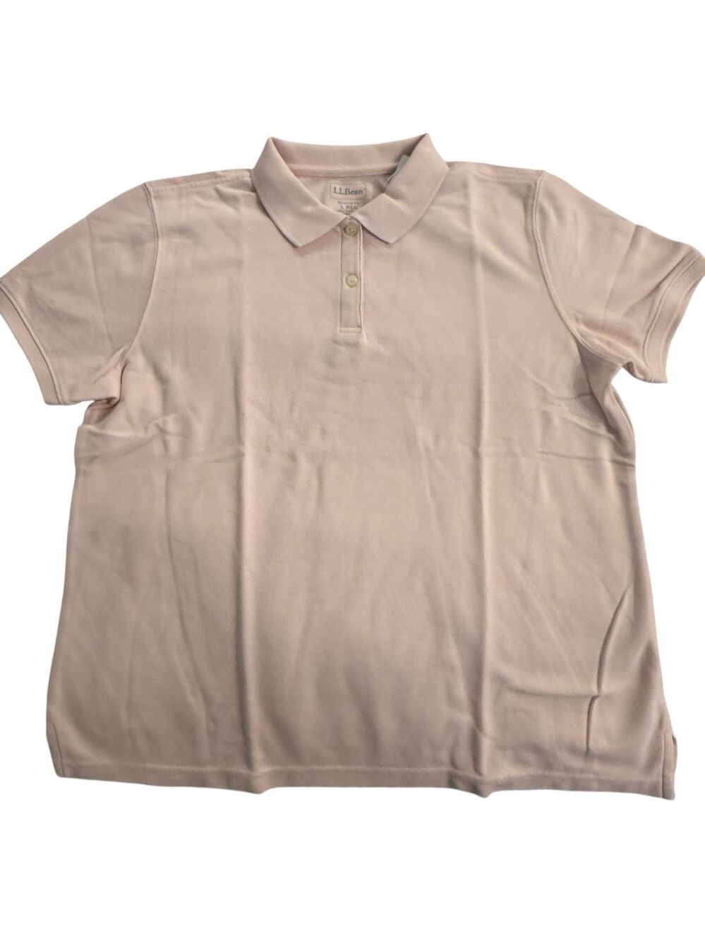 L.L. Bean Premium Double L Polo relaxed fit women’s large shell pink - new with